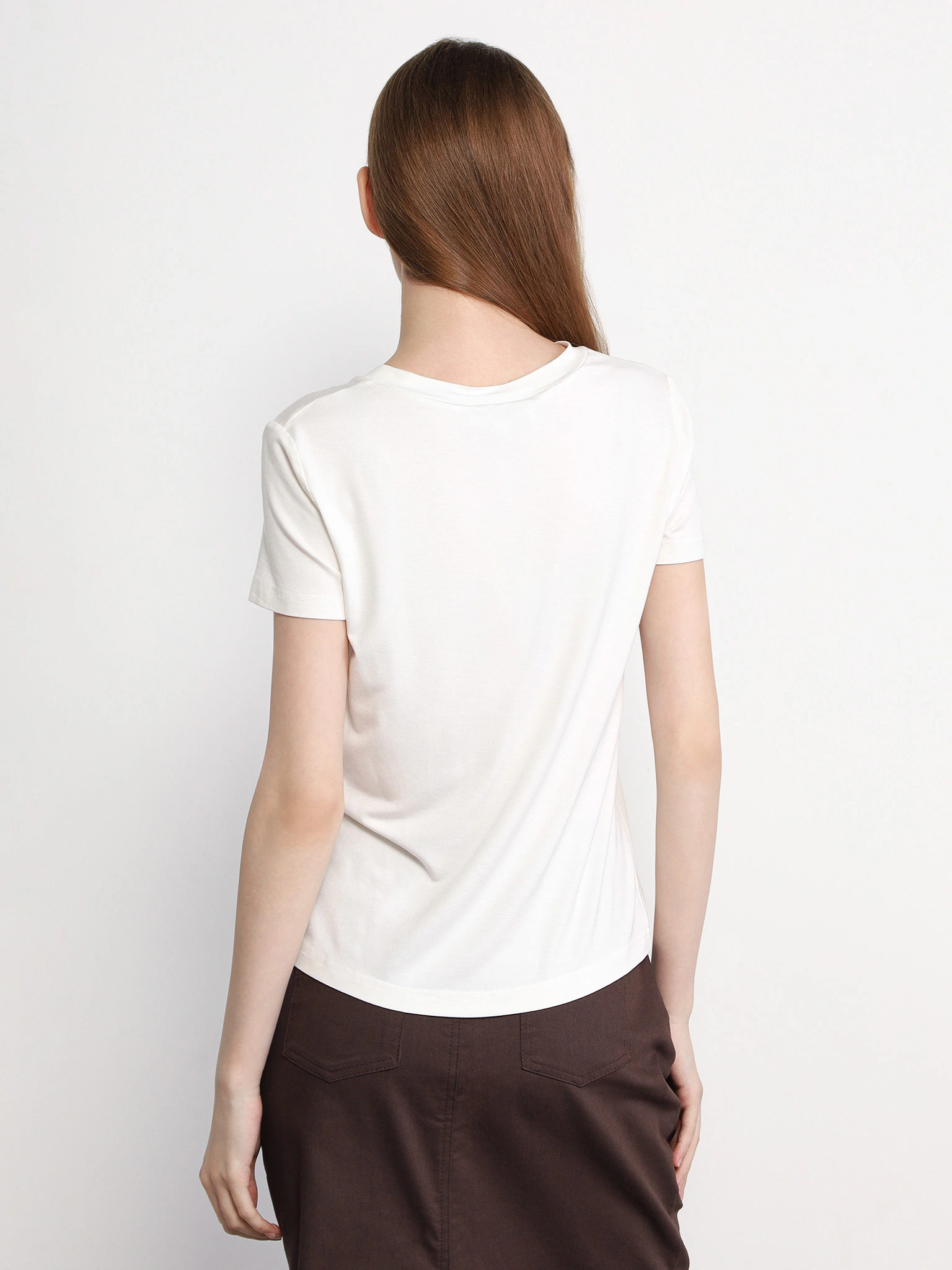 Футболка прямого кроя из смесового хлопка